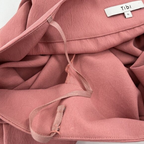 Tibi Twill Off the Shoulder Top Blouse Shirt Womens 6 Pink 3/4 Sleeves **READ** - Picture 5 of 7